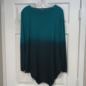 The limited Teal Ombre Long Sleeve Sweater Large